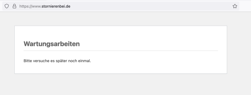 Online Duitse melding dat website niet bereikbaar is
