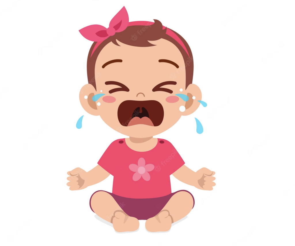 Cartoon van huilende baby